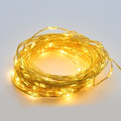 ΛΑΜΠΑΚΙΑ 200 LED 6W ΣΕ ΣΕΙΡΑ ΘΕΡΜΟ ΛΕΥΚΟ ΜΕ ΑΝΤΑΠΤΟΡΑ 3VDC & 8 ΠΡΟΓΡΑΜΜΑΤΑ ΧΡΥΣΟ ΚΑΛΩΔΙΟ ΧΑΛΚΟΥ 3m IP44 200mm
