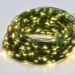 ΛΑΜΠΑΚΙΑ 20 LED 1.2W ΣΕ ΣΕΙΡΑ ΘΕΡΜΟ ΛΕΥΚΟ ΜΕ ΜΠΑΤΑΡΙΕΣ 2xΑΑ & ΠΡΑΣΙΝΟ ΚΑΛΩΔΙΟ ΧΑΛΚΟΥ 2m IP20 100mm