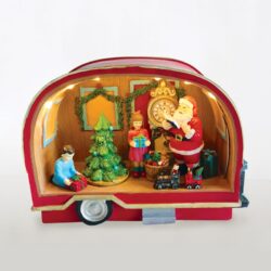 ΧΡΙΣΤΟΥΓΕΝΝΙΑΤΙΚΟ ΔΙΑΚΟΣΜΗTIKO ΤΡΟΧΟΣΠΙΤΟ ΠΟΛΥΧΡΩΜΟ LED ΘΕΡΜΟ ΛΕΥΚΟ ΜΟΥΣΙΚΗ & ΚΙΝΗΣΗ ΜΕ ΑΝΤΑΠΤΟΡΑ 4