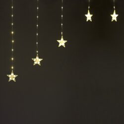 ΛΑΜΠΑΚΙΑ ΚΟΥΡΤΙΝΑ ΣΕ ΣΧΗΜΑ ΑΣΤΕΡΙ 222 LED ΘΕΡΜΟ ΛΕΥΚΟ ΑΝΤΑΠΤΟΡΑ & 8 ΠΡΟΓΡΑΜΜΑΤΑ ME ΔΥΝΑΤΟΤΗΤΑ ΕΠΕΚΤAΣΗΣ MAX 3 ΣΕΤ ΚΑΛΩΔΙΟ ΧΑΛΚΟΥ 3mm IP20 30x12mm