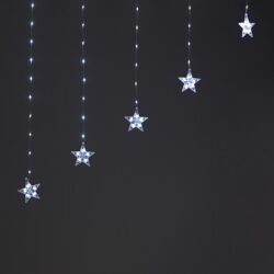 ΛΑΜΠΑΚΙΑ ΚΟΥΡΤΙΝΑ ΣΕ ΣΧΗΜΑ ΑΣΤΕΡΙ 222 LED ΨΥΧΡΟ ΛΕΥΚΟ ΑΝΤΑΠΤΟΡΑ & 8 ΠΡΟΓΡΑΜΜΑΤΑ ΜΕ ΔΥΝΑΤΟΤΗΤΑ ΕΠΕΚΤAΣΗΣ MAX 3 ΣΕΤ ΚΑΛΩΔΙΟ ΧΑΛΚΟΥ 3mm IP20 30x12mm