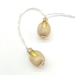 ΔΙΑΚΟΣΜΗΤΙΚΑ ΛΑΜΠΑΚΙΑ ΑΝΑΝΑ ΜΕΤΑΛΛΙΚΟ ΧΡΥΣΟ 10 LED ΣΕ ΣΕΙΡΑ ΘΕΡΜΟ ΛΕΥΚΟ ΜΠΑΤΑΡΙΕΣ 3xΑΑ ΜΕ ΚΑΛΩΔΙΟ ΔΙΑΦΑΝΟ 300mm IP20 1350mm