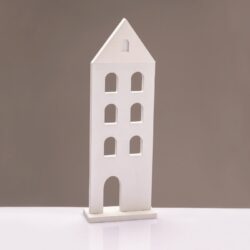ΧΡΙΣΤΟΥΓΕΝΝΙΑΤΙΚΟ ΔΙΑΚΟΣΜΗΤΙΚΟ ΞΥΛΙΝΟ ΣΠΙΤΙ ΑΣΠΡΟ ΜΟΤΙΦ 115*50*335mm
