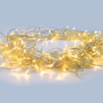 ΛΑΜΠΑΚΙΑ 50 LED ΣΕ ΣΕΙΡΑ ΘΕΡΜΟ ΛΕΥΚΟ ΣΤΑΘΕΡΟ ΚΑΟΥΤΣΟΥΚ ΜΕ ΜΠΑΤΑΡΙΕΣ 2xΑΑ & ΚΑΛΩΔΙΟ ΔΙΑΦΑΝΟ 300mm  IP20 4900mm