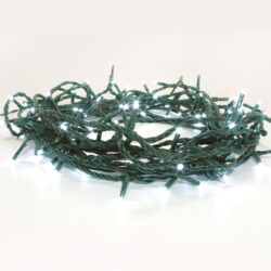 ΛΑΜΠΑΚΙΑ 50 LED ΣΕ ΣΕΙΡΑ ΨΥΧΡΟ ΛΕΥΚΟ ΣΤΑΘΕΡΟ ΚΑΟΥΤΣΟΥΚ ΜΠΑΤΑΡΙΕΣ 3xΑΑ ΜΕ 8 ΠΡΟΓΡΑΜΜΑΤΑ ON6/18OFF & ΚΑΛΩΔΙΟ ΠΡΑΣΙΝΟ 300mm IP44 4900mm