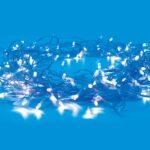 ΛΑΜΠΑΚΙΑ 50 LED ΣΕ ΣΕΙΡΑ ΣΤΑΘΕΡΟ ΜΠΛΕ ΚΑΟΥΤΣΟΥΚ ΜΕ ΜΠΑΤΑΡΙΕΣ 2xΑΑ & ΚΑΛΩΔΙΟ ΔΙΑΦΑΝΟ 300mm  IP20 4900mm