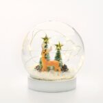 "ΤΑΡΑΝΔΟΣ ME ΧΙΟΝΙ & ΚΑΛΥΜΜΑ ΓΥΑΛΙΝΟ 10 MINI LED ΘΕΡΜΟ ΛΕΥΚΟ ΜΠΑΤΑΡIA 2XAAA IP20