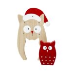 ΧΡΙΣΤΟΥΓΕΝΝΙΑΤΙΚΟ ΔΙΑΚΟΣΜΗΤΙΚΟ ΞΥΛΙΝΟ ΜΕ ΜΙΚΡΗ & ΜΕΓΑΛΗ ΚΟΥΚΟΥΒΑΓΙΑ 6 LED ΘΕΡΜΟ ΛΕΥΚΟ ΜΕ ΜΠΑΤΑΤΑΡΙΕΣ 2XAΑA IP20 180x24x250mm - Image 2