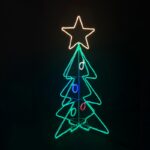3D ΧΡΙΣΤΟΥΓΕΝΝΙΑΤΙΚΟ ΔΕΝΤΡΟ ΦΩΤΟΣΩΛΗΝΑΣ 1000 LED 9.5m ΔΙΠΛΗΣ ΟΨΗΣ ΠΟΛΥΧΡΩΜΑ ΣΤΑΘΕΡΑ IP65 750x750x1300mm 1.5m ΚΑΛΩΔΙΟ