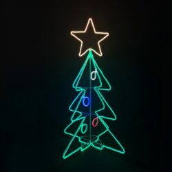 3D ΧΡΙΣΤΟΥΓΕΝΝΙΑΤΙΚΟ ΔΕΝΤΡΟ ΦΩΤΟΣΩΛΗΝΑΣ 1000 LED 9.5m ΔΙΠΛΗΣ ΟΨΗΣ ΠΟΛΥΧΡΩΜΑ ΣΤΑΘΕΡΑ IP65 750x750x1300mm 1.5m ΚΑΛΩΔΙΟ