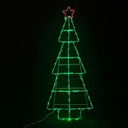 ΧΡΙΣΤΟΥΓΕΝΝΙΑΤΙΚΟ ΔΕΝΤΡΟ 100 LED ΣΕ ΣΕΙΡΑ ΣΤΑΘΕΡΑ ΠΡΑΣΙΝΟ & ΚΟΚΚΙΝΟ ΜΕ ΚΑΛΩΔΙΟ 5m IP44 600x1500mm