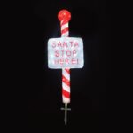 ΧΡΙΣΤΟΥΓΕΝΝΙΑΤΙΚΗ ΕΠΙΓΡΑΦΉ ''SANTA STOP HERE'' 3D 120 LED ΛΕΥΚΗ ΑΚΡΥΛΙΚΗ ΜΕ ΚΑΛΩΔΙΟ 300mm IP44 350x130x100mm