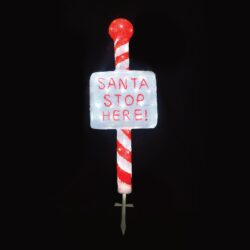 ΧΡΙΣΤΟΥΓΕΝΝΙΑΤΙΚΗ ΕΠΙΓΡΑΦΉ ''SANTA STOP HERE'' 3D 120 LED ΛΕΥΚΗ ΑΚΡΥΛΙΚΗ ΜΕ ΚΑΛΩΔΙΟ 300mm IP44 350x130x100mm