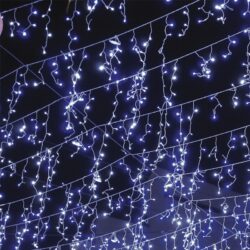 ΧΡΙΣΤΟΥΓΕΝΝΙΑΤΙΚΑ ΛΑΜΠΑΚΙΑ ΒΡΟΧΗ 144 LED ΨΥΧΡΟ ΛΕΥΚΟ 24 ΣΕΙΡΕΣ (5-7-5-7) ΑΝΤΑΠΤΟΡΑΣ 31VDC ΜΕ ΔΥΝΑΤΟΤΗΤΑ ΕΠΕΚΤΑΣΗΣ ΜΑΧ 4 ΣΕΤ & 8 ΠΡΟΓΡΑΜΜΑΤΑ IP44 3000x600mm