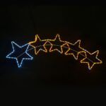 5 ΑΣΤΕΡΙΑ ΜΟΝΟΚΑΝΑΛΟΣ ΦΩΤΟΣΩΛΗΝΑΣ 144 LED 6m ΛΕΥΚΟ & ΚΙΤΡΙΝΟ FLASH IP44 1500x500mm ΜΕ 1.5m ΚΑΛΩΔΙΟ