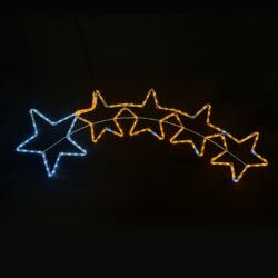 5 ΑΣΤΕΡΙΑ ΜΟΝΟΚΑΝΑΛΟΣ ΦΩΤΟΣΩΛΗΝΑΣ 144 LED 6m ΛΕΥΚΟ & ΚΙΤΡΙΝΟ FLASH IP44 1500x500mm ΜΕ 1.5m ΚΑΛΩΔΙΟ