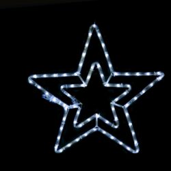 ΔΙΠΛΑ ΑΣΤΕΡΙΑ ΜΟΝΟΚΑΝΑΛΟΣ ΦΩΤΟΣΩΛΗΝΑΣ 60 LED 2.5m ΨΥΧΡΟ ΛΕΥΚΟ IP44 460mm ΜΕ 1.5m ΚΑΛΩΔΙΟ