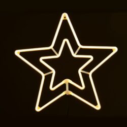 ΑΣΤΕΡΙΑ ΔΙΠΛΑ 300 LED NEON ΦΩΤΟΣΩΛΗΝΑ 3m SMD ΘΕΡΜΟ ΛΕΥΚΟ ΣΤΑΘΕΡΟ ΜΕ 1.5m ΚΑΛΩΔΙΟ IP44 550mm