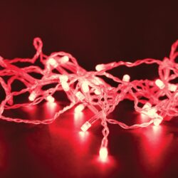ΛΑΜΠΑΚΙΑ 300 LED ΣΕ ΣΕΙΡΑ ΚΟΚΚΙΝΑ ΑΝΤΑΠΤΟΡΑ 31VDC ΜΕ 8 ΠΡΟΓΡΑΜΜΑΤΑ & ΚΑΛΩΔΙΟ ΔΙΑΦΑΝΟ 3m IP44 50mm