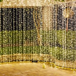 ΛΑΜΠΑΚΙΑ ΚΟΥΡΤΙΝΑ 480 LED ΘΕΡΜΟ ΛΕΥΚΟ ΑΝΤΑΠΤΟΡΑ 31VDC ΜΕ ΔΥΝΑΤΟΤΗΤΑ ΕΠΕΚΤΑΣΗΣ MAX 2 ΣΕΤ ΜΕ ΚΑΛΩΔΙΟ ΔΙΑΦΑΝΟ IP44 3000x3000mm