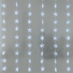 ΛΑΜΠΑΚΙΑ ΚΟΥΡΤΙΝΑ ΣΕ ΣΧΗΜΑ ΑΣΤΕΡΙ 48 LED ΨΥΧΡΟ ΛΕΥΚΟ ΑΝΤΑΠΤΟΡΑ & 8 ΠΡΟΓΡΑΜΜΑΤΑ IP44 ΠΡΑΣΙΝΟ ΚΑΛΩΔΙΟ 5mm 120x240mm