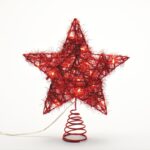 ΚΟΡΥΦΗ ΔΕΝΤΡΟΥ ΑΣΤΕΡΙ ΚΟΚΚΙΝΟ ΜΕ ΚΛΩΣΤΕΣ 20 MINI LED ΘΕΡΜΟ ΛΕΥΚΟ ΜΠΑΤΑΡΙΑΣ 3xAA IP20 230x50x200mm