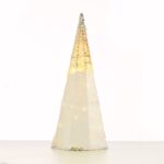 ΔΙΑΚΟΣΜΗΤΙΚΟ ΔΕΝΤΡΟ ΣΕ ΣΧΗΜΑ ΚΩΝΟΥ ΜΕ ΠΟΥΛΙΕΣ ΛΕΥΚΕΣ & ΑΣΗΜΙ 20 MINI LED ΘΕΡΜΟ ΛΕΥΚΟ ΜΕ ΜΠΑΤΑΡΙΕΣ 3xAA IP20 Φ205x600mm