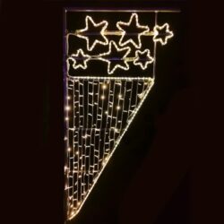 "ΕΠΙΣΤΗΛΟ ΔΙΑΚΟΣΜΗΤΙΚΟ 6 ΑΣΤΕΡΙΑ & ΚΑΤΑΡΡΑΚΤΗΣ ΜΟΝΟΚΑΝΑΛΟΣ ΦΩΤΟΣΩΛΗΝΑΣ 464 LED ΨΥΧΡΟ ΛΕΥΚΟ 8m & LED ΣΕ ΣΕΙΡΑ 9.6m ΜΠΛΕ ΣΤΑΘΕΡΑ IP65 1800x800mm ΜΕ 1.5m ΚΑΛΩΔΙΟ