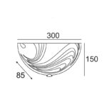 PELAGOS-ΦΩΤΙΣΤΙΚΟ ΕΠΙΤΟΙΧΟ ΧΡΩΜΙΟΥ ΓΥΑΛΙΝΟ ΣΥΜΒΑΤΙΚΟ 1ΧE27 IP20 30X8X15CM - Image 2