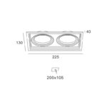 BLACK COLOR ΣΠΟΤ 2xGU10 130x225 - Image 2