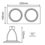 AR111 - ΚΟΝΣΟΛΑ ΧΩΝΕΥΤΗ ΓΙΑ ΣΠΟΤ ΑΣΤΑΛΙ ΛΕΥΚΗ IP20 320x165mm - Image 2