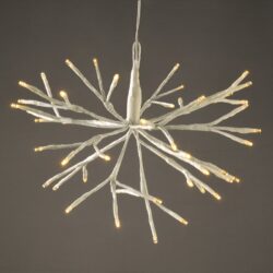 48 LED ΘΕΡΜΟ ΛΕΥΚΟ ΜΠΑΤΑΡΙΕΣ (3xAA) ΔΙΑΦΑΝΟ ΚΑΛΩΔΙΟ 300mm IP44 Φ200mm