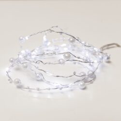ΛΑΜΠΑΚΙΑ ΔΙΑΚΟΣΜΗΤΙΚΑ ΣΧΕΔΙΟ ΠΕΡΛΑ ΣΕΙΡΑ 20 LED 1.2W ΨΥΧΡΟ ΛΕΥΚΟ ΑΣΗΜΙ ΚΑΛΩΔΙΟ ΧΑΛΚΟΥ ΚΑΙ ΜΠΑΤΑΡΙΑ 2xAA IP20 2m+100mm