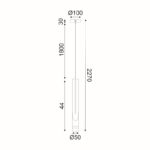 NETTO ΦΩΤΙΣΤΙΚΟ ΚΡΕΜΑΣΤΟ ΜΑΤ ΜΑΥΡΟ ΜΕΤΑΛΛΙΚΟ LED 5W 3000K 300Lm IP20 Φ100Χ2270MM - Image 3
