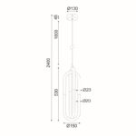 NETTO ΦΩΤΙΣΤΙΚΟ ΚΡΕΜΑΣΤΟ ΧΡΩΜΙΟ ΜΕΤΑΛΛΙΚΟ LED 16W 3000K 1120Lm IP20 Φ150Χ2400mm - Image 3