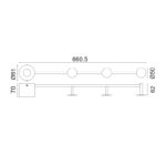 NETTO ΦΩΤΙΣΤΙΚΟ ΕΠΙΤΟΙΧΟ ΑmmΩΔΕΣ ΜΑΥΡΟ ΜΕΤΑΛΛΙΚΟ ΣΥΜΒΑΤΙΚΟ 1ΧΕ27 IP20 660Χ81mm - Image 2