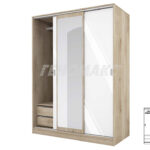 Ντουλάπα Τρίφυλλη Συρόμενη με καθρέφτη