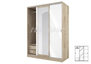 Ντουλάπα Τρίφυλλη Συρόμενη με καθρέφτη