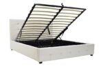 Κρεβάτι Roi pakoworld 160x200 PU λευκό ματ + αποθηκευτικό χώρο - Image 3