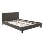 Κρεβάτι Nevil pakoworld 150x200 με ύφασμα χρώμα ανθρακί - Image 3