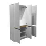 Ντουλάπα τρίφυλλη Merzia pakoworld  sonoma-λευκό 120x46.5x183εκ - Image 2