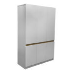 Ντουλάπα τρίφυλλη Merzia pakoworld  sonoma-λευκό 120x46.5x183εκ - Image 3