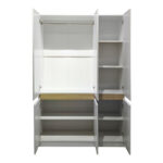 Ντουλάπα τρίφυλλη Merzia pakoworld  sonoma-λευκό 120x46.5x183εκ - Image 4