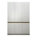 Ντουλάπα τρίφυλλη Merzia pakoworld  sonoma-λευκό 120x46.5x183εκ - Image 5