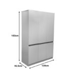 Ντουλάπα τρίφυλλη Merzia pakoworld  sonoma-λευκό 120x46.5x183εκ - Image 7