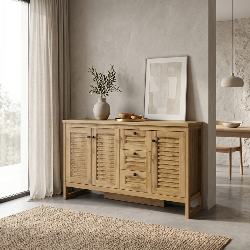 049-000127 Μπουφές Beles pakoworld sonoma 160x40x93.5εκ