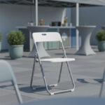 Καρέκλα πτυσσόμενη Daxton pakoworld PP λευκό-ασημί 49x46.5x73.5εκ - Image 2