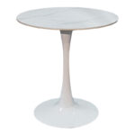 Τραπέζι Balou I pakoworld sintered stone σε λευκό μαρμάρου Φ70x74εκ