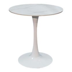 Τραπέζι Balou I pakoworld sintered stone σε λευκό μαρμάρου Φ70x74εκ