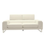 Καναπές Shea pakoworld 3θέσιος PU ivory-inox 198x80x87εκ - Image 3